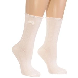 NEW Dainty Darling Retro Bow Ankle Socks in White Goth Lolita Retro Y2K